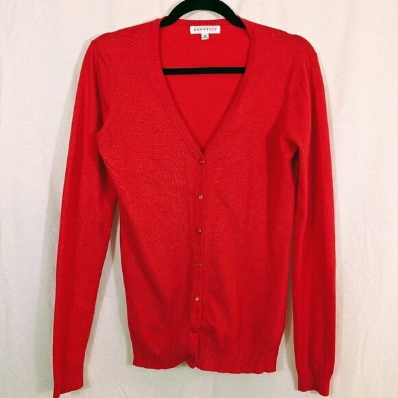 DownEast Bright Pink Button Down Cardigan Sweater Size M - Picture 1 of 4